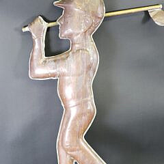 Vintage Figural Copper Animated Golfer Weathervane, 20th century