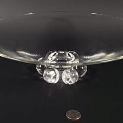 Signed Steuben Clear Crystal Centerpiece Compote, 20th century