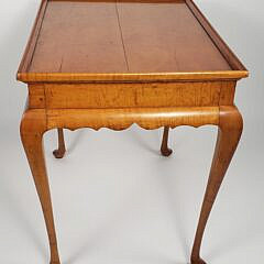 Antique Tiger Maple Gallery Top Side Table, circa 1920s