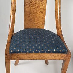 Pair of Antique Tiger and Birdseye Maple Empire Dining Chairs, 19th century