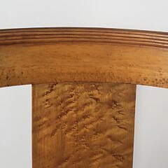 Pair of Antique Tiger and Birdseye Maple Empire Dining Chairs, 19th century