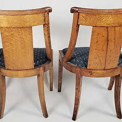 Pair of Antique Tiger and Birdseye Maple Empire Dining Chairs, 19th century