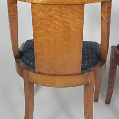 Pair of Antique Tiger and Birdseye Maple Empire Dining Chairs, 19th century