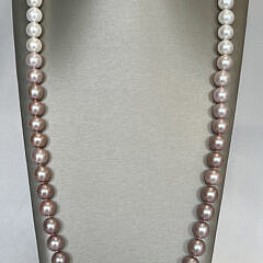 42-4960 White Pink Ombre Fresh Water Pearl Necklace A IMG_8987
