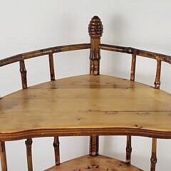 Antique English Bamboo Barrel Back Four-Tier Etagere Bookshelf, 19th century