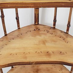 Antique English Bamboo Barrel Back Four-Tier Etagere Bookshelf, 19th century