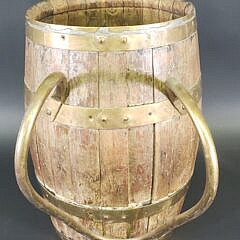Antique English Oak Brass Bound Barrel, 19th century