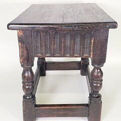 Antique English Oak One Drawer Joint Stool, 19th century