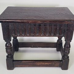 Antique English Oak One Drawer Joint Stool, 19th century