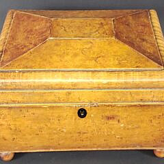 Antique Tiger Maple Pagoda Form Lift Top Document Box, 19th century