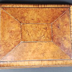 Antique Tiger Maple Pagoda Form Lift Top Document Box, 19th century