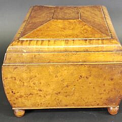 Antique Tiger Maple Pagoda Form Lift Top Document Box, 19th century