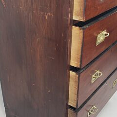 Rare Antique British Mahogany Mariners Campaign Tall Chest, 19th century