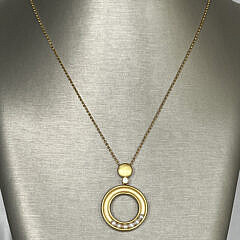 Seed Pearl Sterling Silver Vermeil “Circle” Pendant Necklace