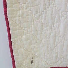 Vintage Red and White Banded Star in a Box Quilt