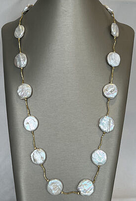 42732 Coin Pearl Necklace A IMG_9032