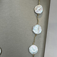 10mm White Fresh Water Coin Pearl Necklace