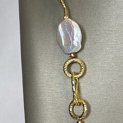 10mm White Fresh Water Coin Pearl Necklace