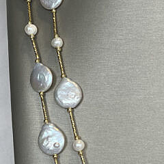 17mm White Fresh Water Coin Pearl Necklace