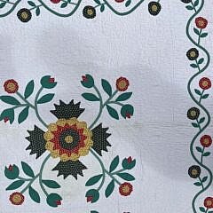 Pennsylvania Floral Applique Quilt, circa 1930s