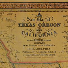 “A New Map of Texas, Oregon and California”, circa 1846