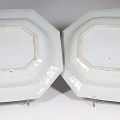 Pair of Large Chinese Export Dutch Armorial Deep Platters, 18th Century