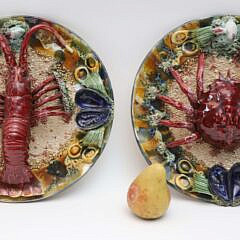 42791 Majolica Palissy Crab Charger A 9576 JPG