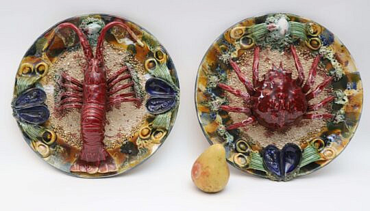 42791 Majolica Palissy Crab Charger A 9576 JPG