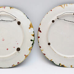 Two Antique Portuguese Palissy Ware Majolica Crab and Lobster Chargers