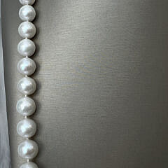 Fine 11mm-13mm White Fresh Water pearl Opera Length Necklace, 14k Gold Clasp