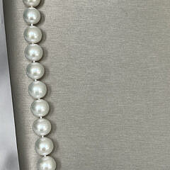 Fine 11mm – 13mm White Fresh Water Pearl Opera Length Necklace, 14k White Gold Clasp