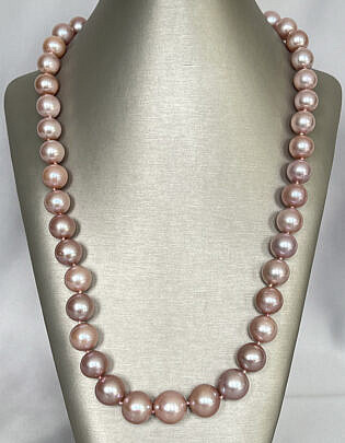 42802 11mm – 15mm Pink Fresh Water Pearl Necklace A IMG_9109