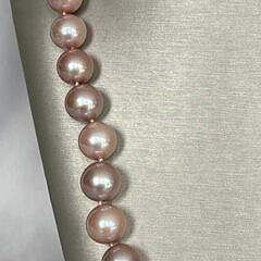 Fine 11mm x 15mm Natural Pink Hue Fresh Water Pearl Necklace