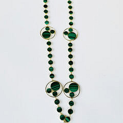 Malachite and Vermeil Sterling Silver Contemporary Necklace