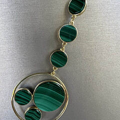 Malachite and Vermeil Sterling Silver Contemporary Necklace