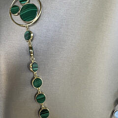 Malachite and Vermeil Sterling Silver Contemporary Necklace