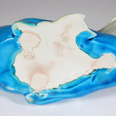 Antique Chinese Porcelain Blue Glazed Swimming Duck