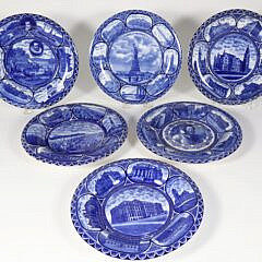 42843 Blue White Staffordshire Plates A 9848_6 JPG