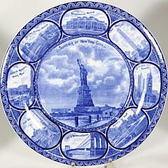 Set of Six Rowland & Marcellus Co. Staffordshire Blue and White Plates