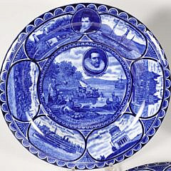 Set of Six Rowland & Marcellus Co. Staffordshire Blue and White Plates