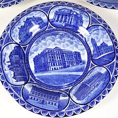 Set of Six Rowland & Marcellus Co. Staffordshire Blue and White Plates