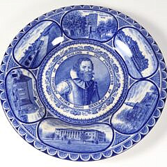 Set of Six Rowland & Marcellus Co. Staffordshire Blue and White Plates