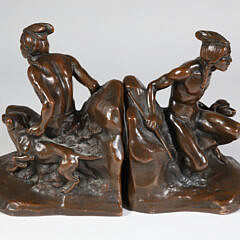 Pair of American Indian Bookends Stamped J.B. 1524