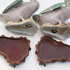 Pair of Chinese Export Finely Painted Ducks, early 20th Century
