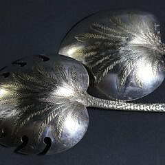 Pair of Gorham Sterling Silver Vermeil “Palm Beach Florida” Salad Spoons