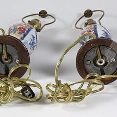 Pair Chinese Export Famille Rose Diminutive Lamps, 18th/19th Century