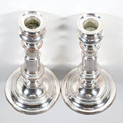 Pair of Vintage Sheffield Silver Plated Telescopic Candlesticks