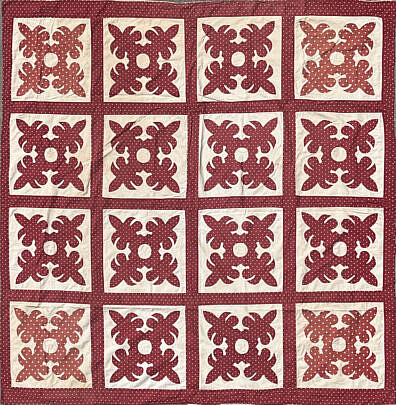 42922 Red and White Applique Quilt A IMG_9655