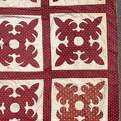 Vintage Hawaiian Red and White Applique Quilt