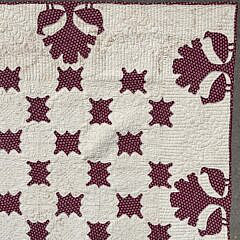 Red and White Applique Quilt, 19th Century